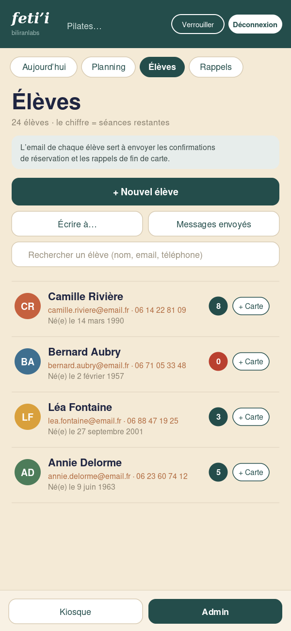 Fiches élèves et carnets